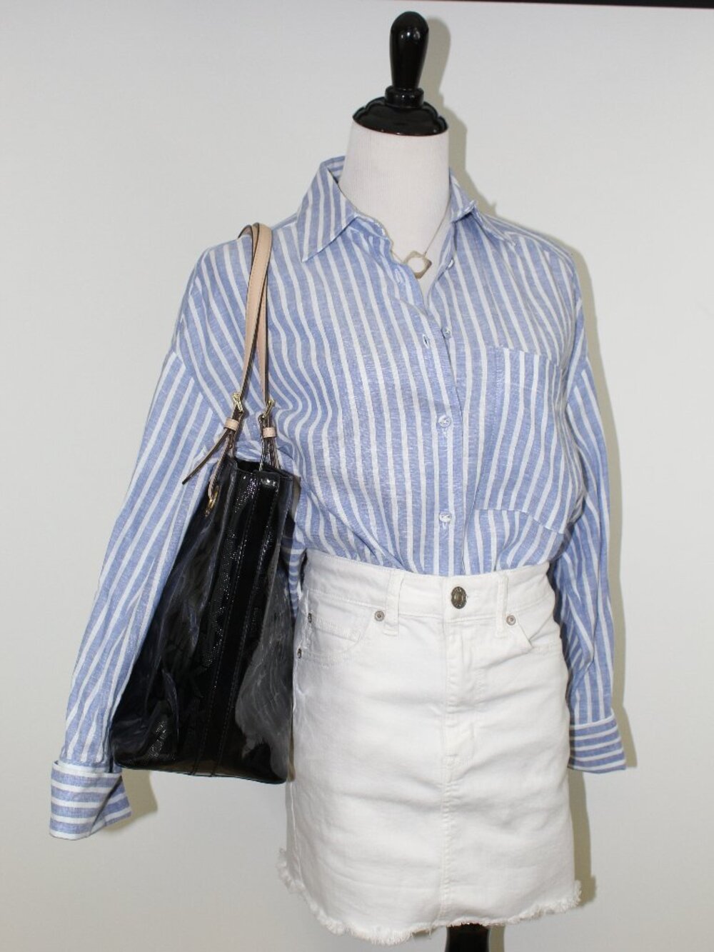 Zara Linen Stripe Shirt XS French Girl Euro Summer Oversized Top